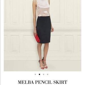 LK Bennett satin Black Pencil Skirt